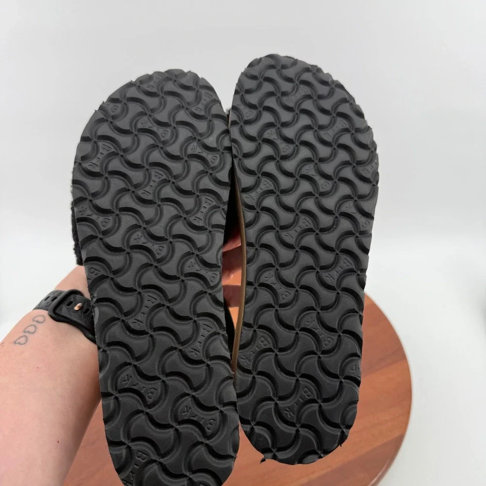 Papillio Glenda Sandals Black Shearling Leather Platform Women EU40/US 9